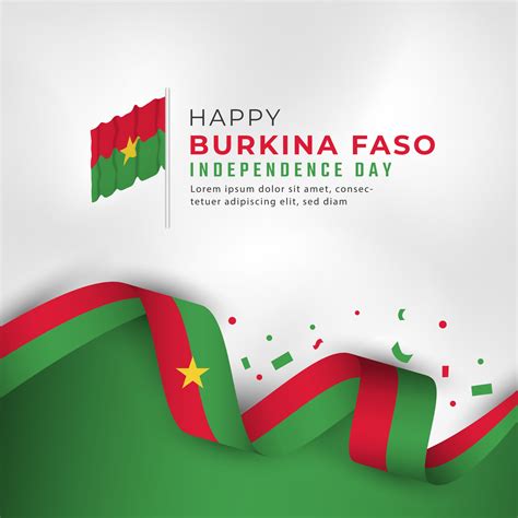 Happy Burkina Faso Independence Day August 5th Celebration Vector