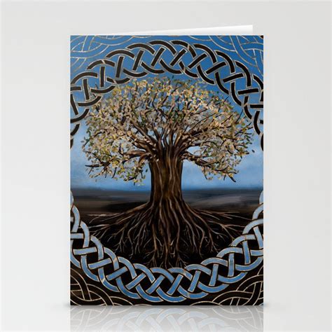 Tree Of Life Yggdrasil Drawing Stationery Cards By Creativemotions