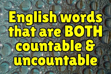 Words That Are Both Countable And Uncountable Espresso English