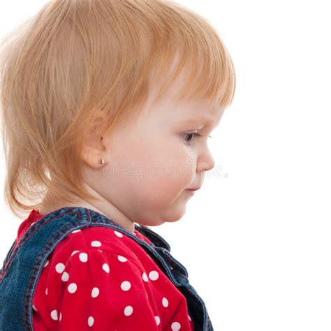 Profile Portait Of A Thoughtful Little Girl Stock Image Image Of