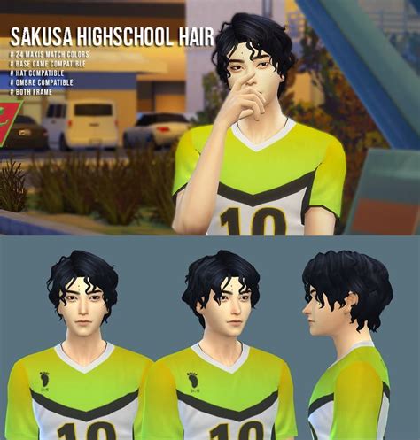 Sakusa Highschool Hair Megukiru On Patreon In 2022 Sims 4 Anime