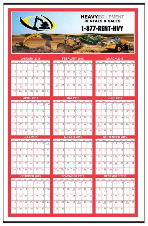 Huge Full Color Year View Wall Calendar A39c American Calendar