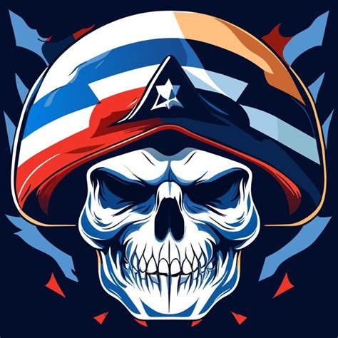 Premium Vector Vector Art Skull In Us Flag Gradient