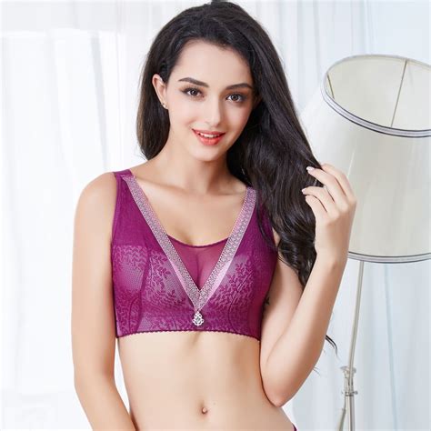 anself women lace bra plus size 3 4 cup push up bra brassiere padded large cup underwear