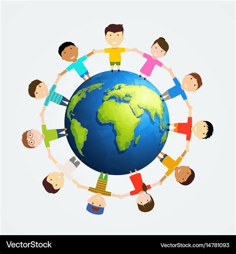 Children Around Earth Royalty Free Vector Image