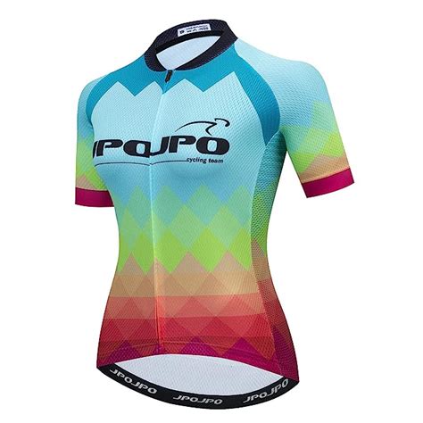 Buy Jpojpo Cycling Jersey Women Short Sleeve Bike Shirt With 3 Pockets Reflective Quick Dry Tops