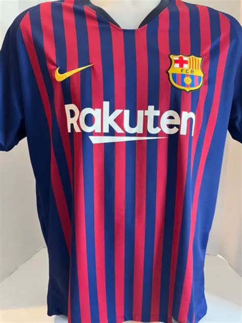 Lionel Messi Fc Barcelona 2018 2019 Nike Vapor Home Match Jersey Size M