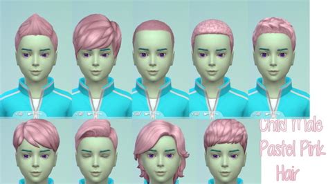 Stars Sugary Pixels Pastel Pink Hairstyle For Male Sims 4 Hairs