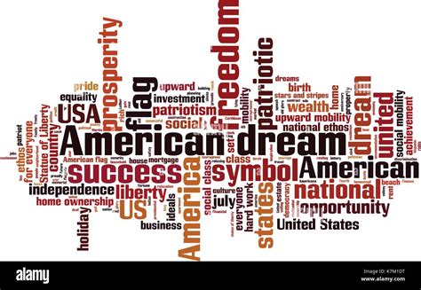 American Dream Word Cloud Concept Vector Illustration Stock Vector
