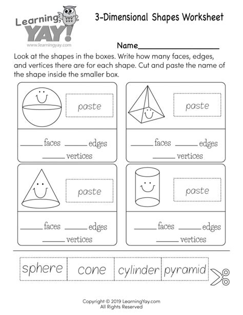 3 Dimensional Shapes Worksheets 99worksheets