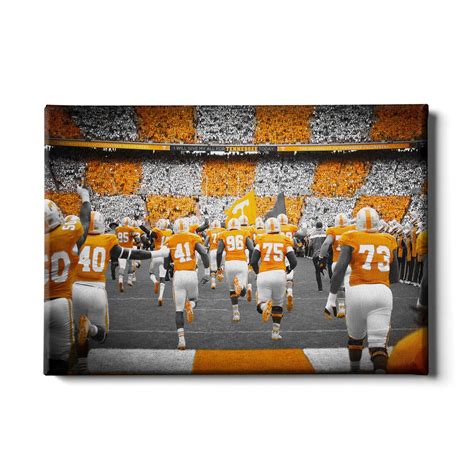 Tennessee Volunteers Running Onto The Checkerboard Field Etsy