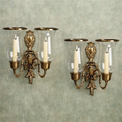 Nerissa Antique Brass Double Wall Sconce Pair