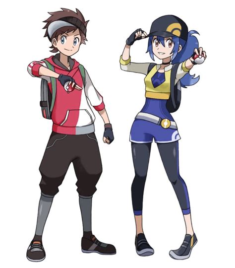 Female Protagonist And Male Protagonist Pokemon And 2 More Drawn By
