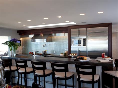 Contemporary Kitchen With Long Island And Bar Seating Hgtv