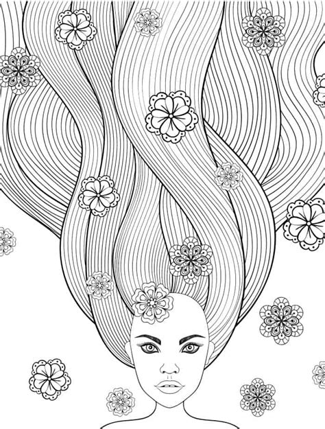 10 Crazy Hair Adult Coloring Pages Page 8 Of 12 Nerdy Mamma