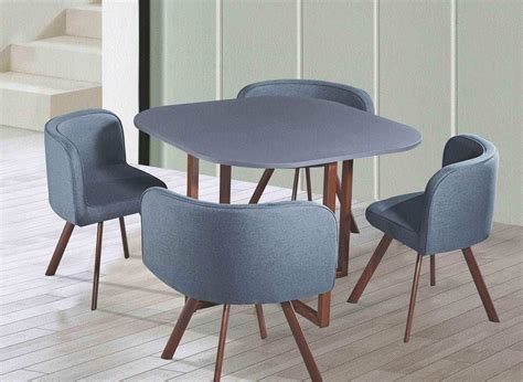 Ensemble table 4 chaises encastrables gris flen  DECOINPARIS
