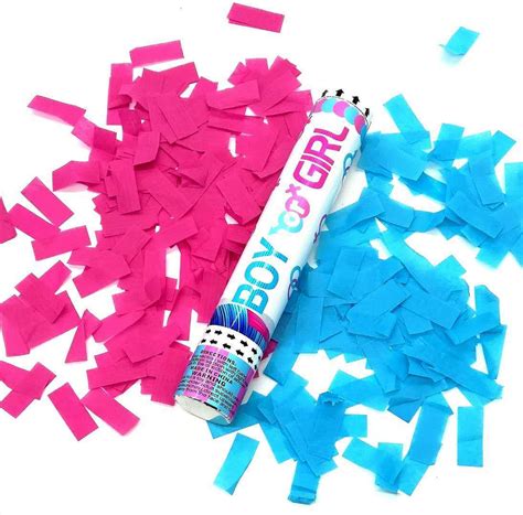 12 Blue Pink Shooter Confetti Cannon Tubes Gender Reveal Party