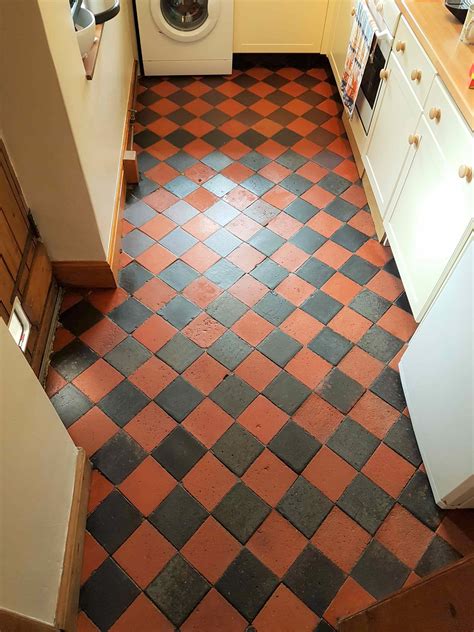 Improving The Red And Black Colour Of A Quarry Tiled Floor In Buxton