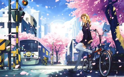 City Anime Pink Wallpapers Wallpaper Cave