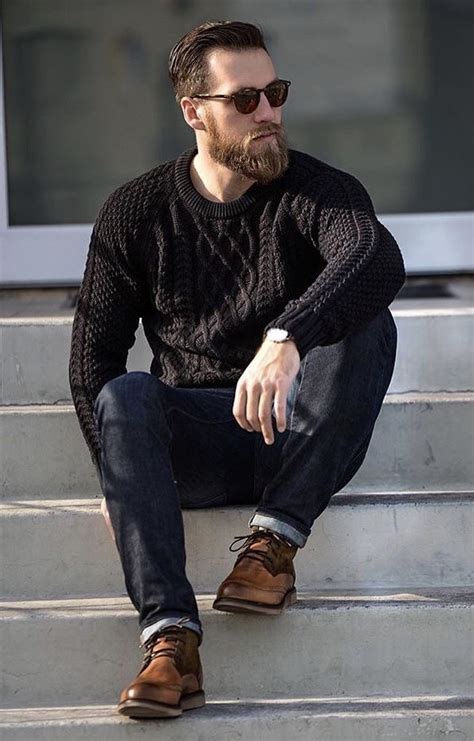 Atlasandmason With A Fall Combo Idea With A Black Cable Knit Sweater