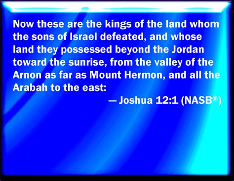 Joshua 121 Now These Are The Kings Of The Land Which The Children Of
