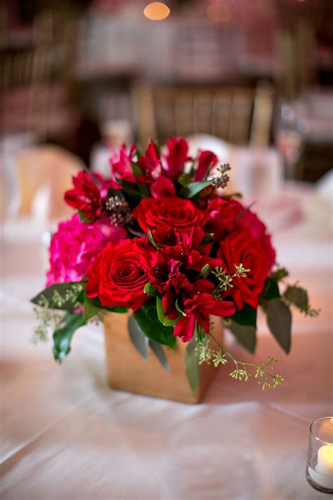 Small Pink And Red Floral Centerpieces Red Flower Arrangements Red