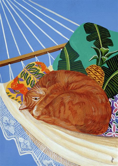 Catnapping In A Hammock Painting By Jan Panico Pixels