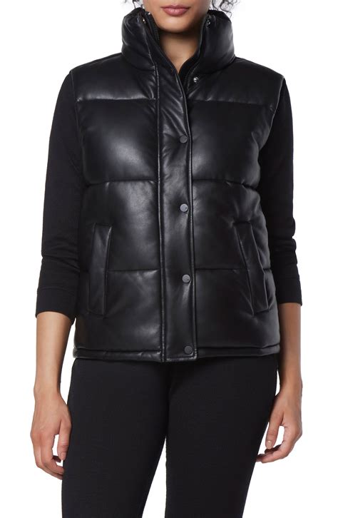Marc New York Performance Faux Leather Puffer Vest Nordstromrack In