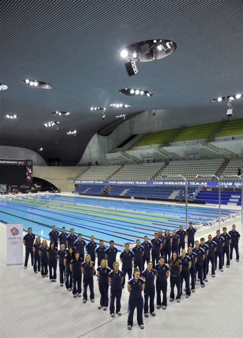 The Team Gb Mens And Womens Olympic Swimming Squad Pose After British