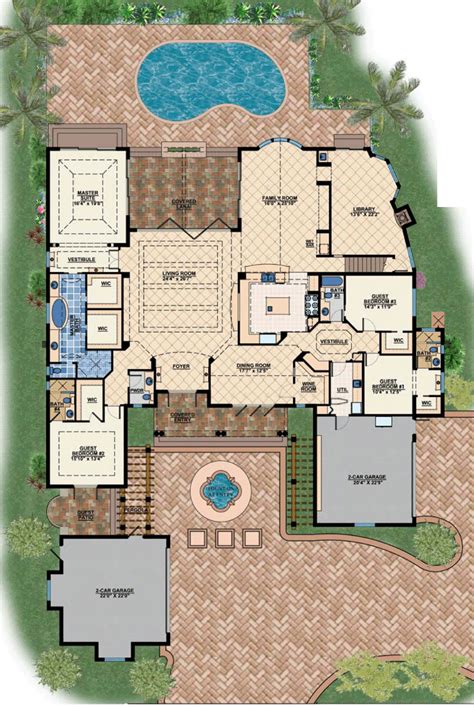 Whether you're looking for a 1 or 2 bedroom bungalow plan or a more spacious design, the charming style shows off curb appeal. House Plan 71501 - Mediterranean Style with 4730 Sq Ft, 4 ...