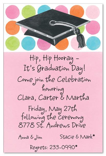 Please join us on date. graduation party wording | Graduation Tastic Pink ...