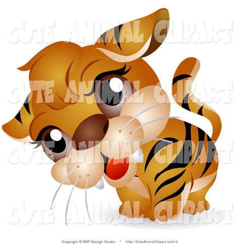Clip Art Of A Cute Tiger Smiling By Bnp Design Studio 3