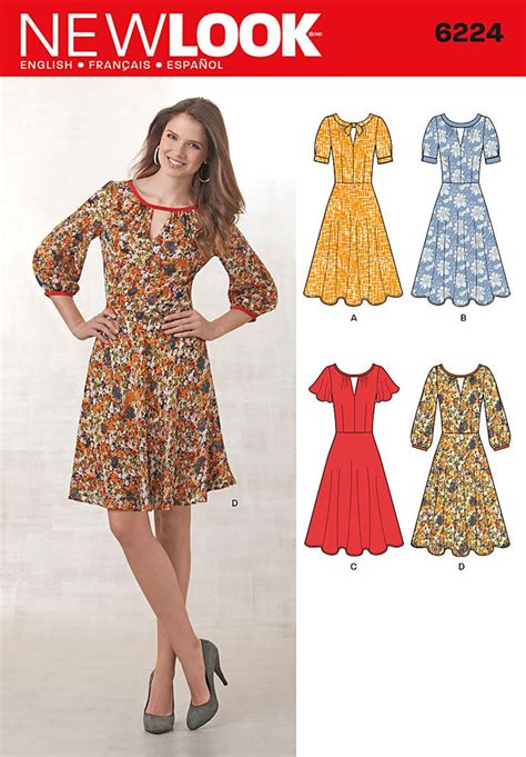New Look Misses Dress With Sleeve Variations 6224 New Look Dress