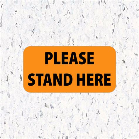 Social Distancing Floor Decals Please Stand Here Rectangle Pack