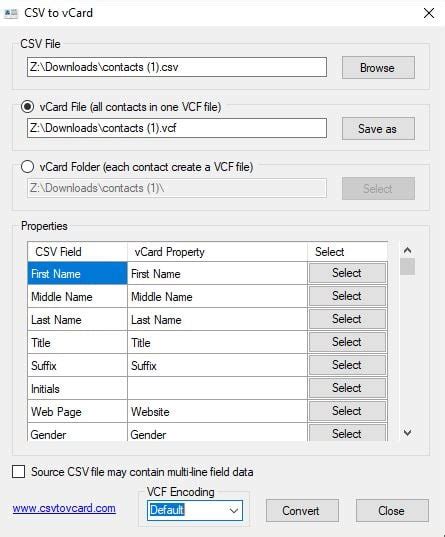 Comment Convertir Un Fichier Csv En Vcf Vcard