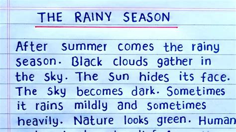 Rainy Season Essay Rainy Season Paragraph Essay On Rainy Season