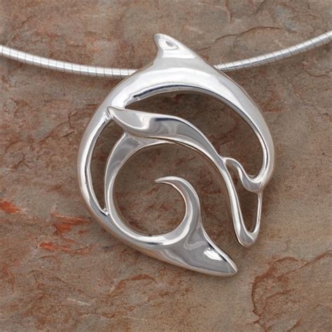 Dolphin Pendant Necklace Flipper Big Blue Jewelry Roland St John
