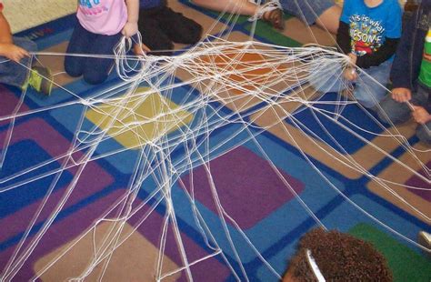 Making A Spider Web Out Of Yarn With Children Our Game Usually Ends