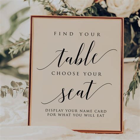 Find Your Table Signplease Find Your Seat Signtake Your Name Etsy