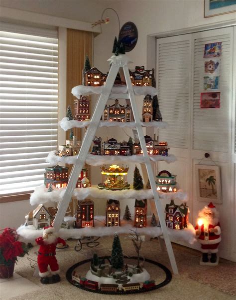 Ladder Christmas Tree Displaying Village Diy Christmas Village