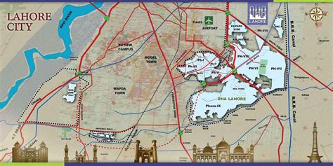 Dha Lahore All Phases Location Map Eproperty®