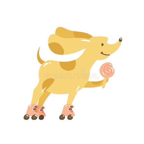 Crazy Dog Cartoon Vector Illustration Isolated Stock Vector