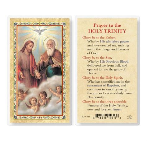 Prayer To Holy Trinity Gold Stamped Laminated Holy Card 25 Pack Buy