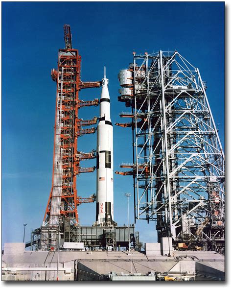 Apollo Apollo Saturn V Rocket On Launch Pad X Silver Halide Photo My