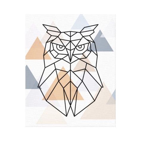 Geometric Owl Design Canvas Print Geometric Owl