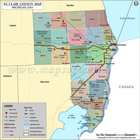 St Clair County Map Michigan