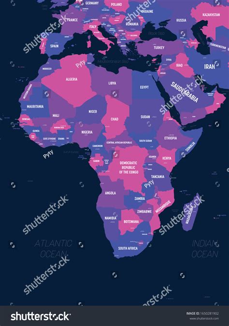Africa Map High Detailed Political Map Stock Vector Royalty Free