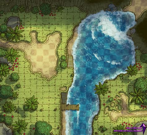 Jungle Waterfalls Secret 24x22 Battlemaps Fantasy Map Fantasy