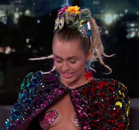 Pop Minute Miley Cyrus Pasties Hearts Kimmel Photos Photo