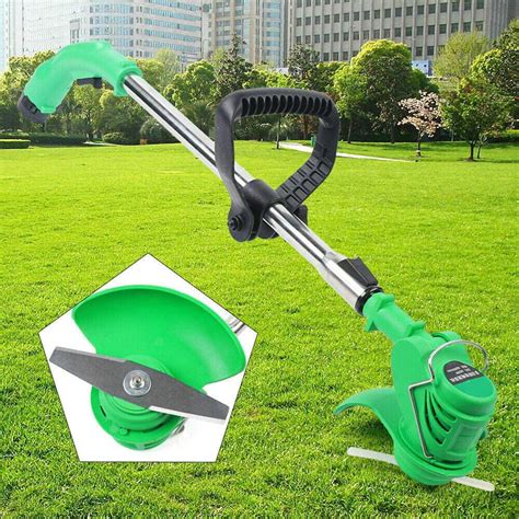 Cncest Green Cordless Mower Portable Electric Lawn Trimmer Grass Cutter